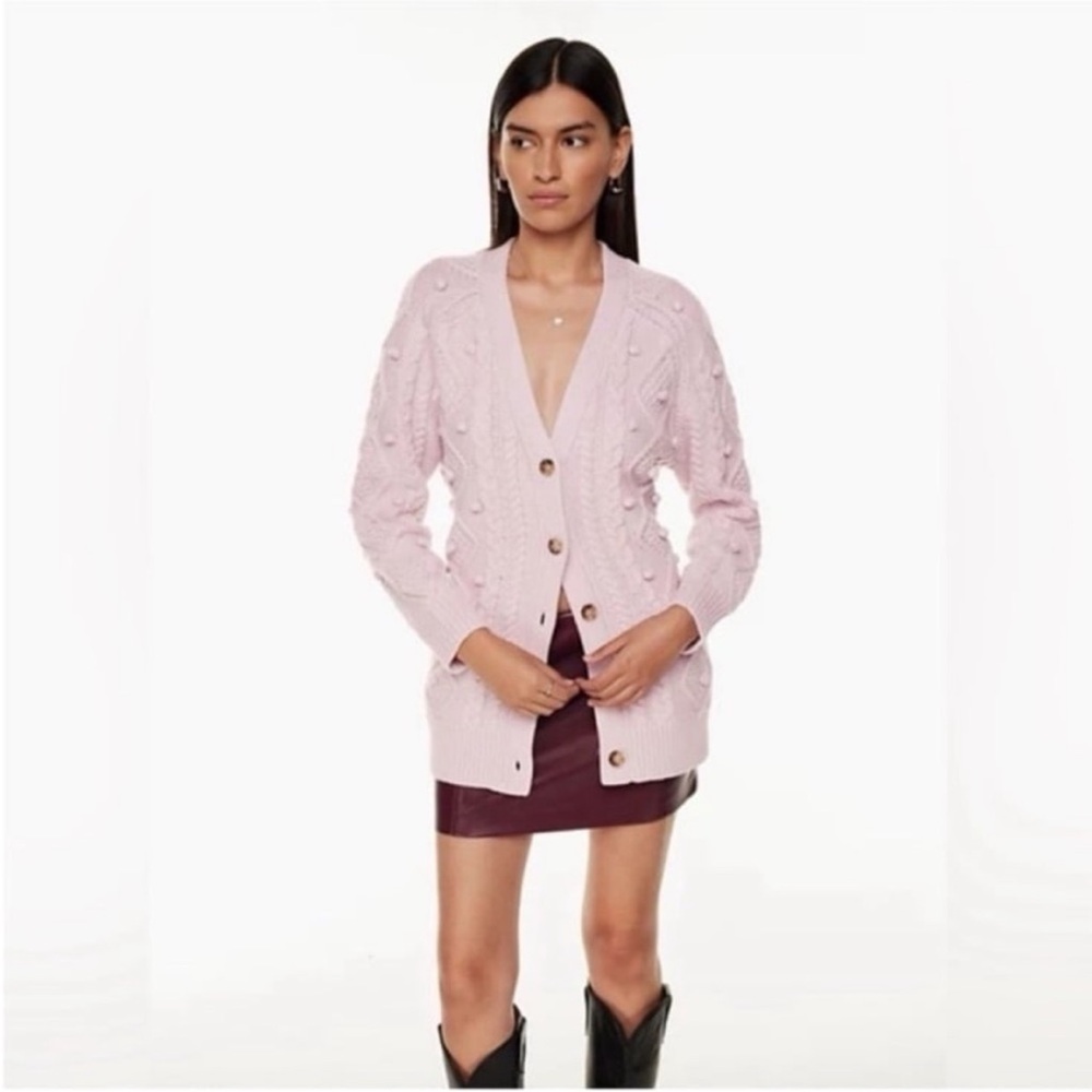 Wilfred Light Pink/Purple Button-Up Cardigan Cottagecore Grandpacore Size Small